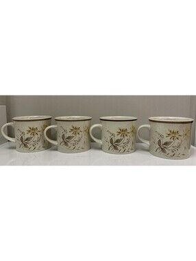 Set of 4 Vintage Royal Doulton Lambethware “Sandsprite” English Coffee Tea Mugs
